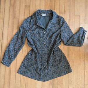 Vintage Jercole 80s Southwestern Print Blazer – Turquoise & Brown Diamond Patter